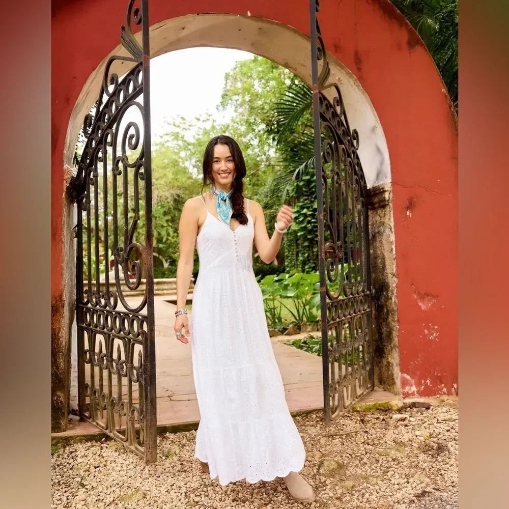 Sundance White Eyelet Arezzo Dress NEW Size Large